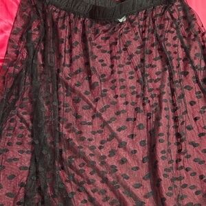 Elegant Black and Red Polka Dot Skirt